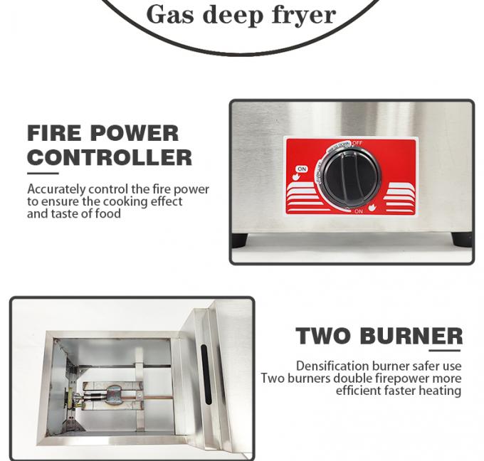 6L 6L Double-tank Gas Fryer for Making Frying Food on Table Top in Commercial Kitchen 4