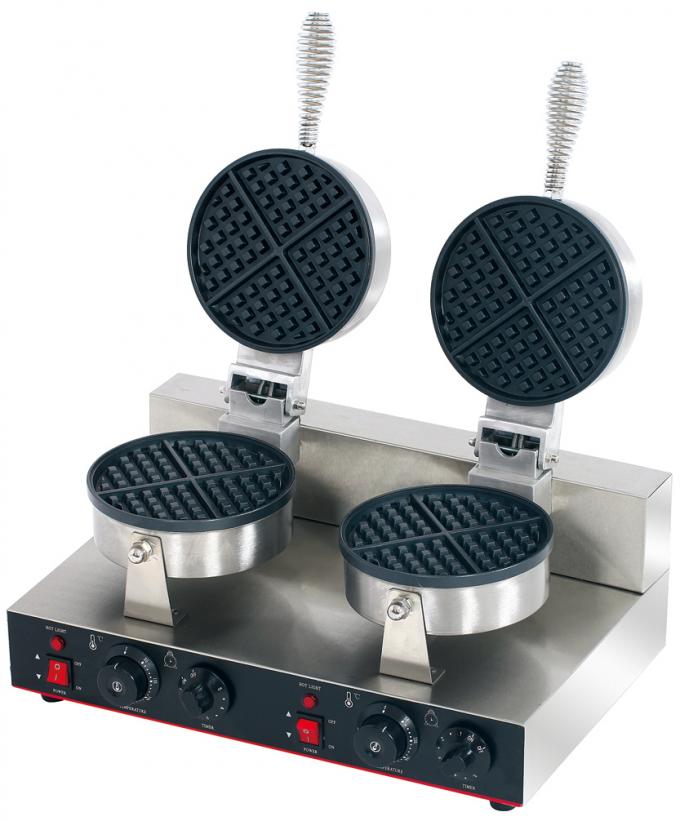 Commercial Double Head Electric Waffle Maker with Non-stick Coating and 11 KG Weight 1