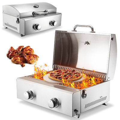 550*320mm Grill Size Double Burner Gas Pizza Oven for Bakery and Food Preparation