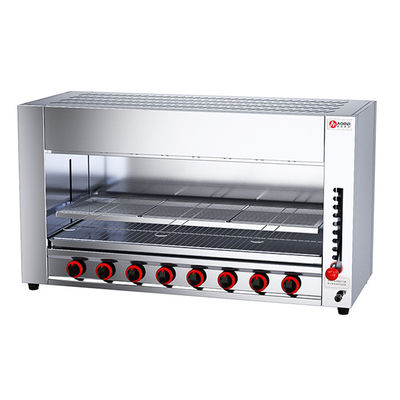 8 Burners Meat Fish Smokeless Roasting Machine for Commercial LPG Gas Salamander