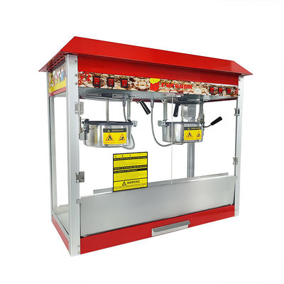 Low Noise Level Automatic Double Pot Sweet Popcorn Maker Popcorn Making Machine 860*420*740mm