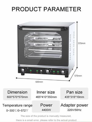 Electric Steam Convection Oven for Baking 600x570x570mm Professional and Durable