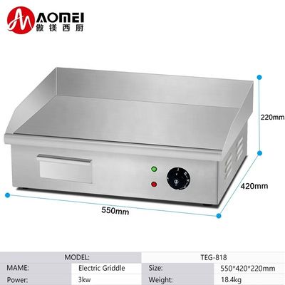 550x425x225mm Commercial Vertical Cast Iron Electric Griddle with Stainless Steel Body