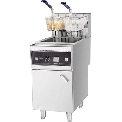 18kW Stainless Steel 28L Single Tank Basket Fryers for Commercial Kitchen Equipment