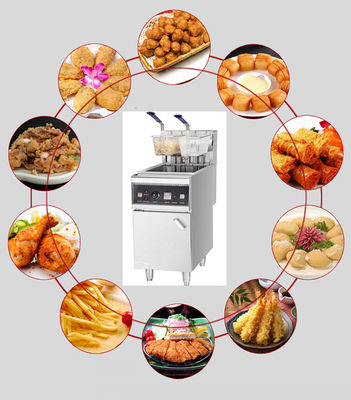 18kW Stainless Steel 28L Single Tank Basket Fryers for Commercial Kitchen Equipment