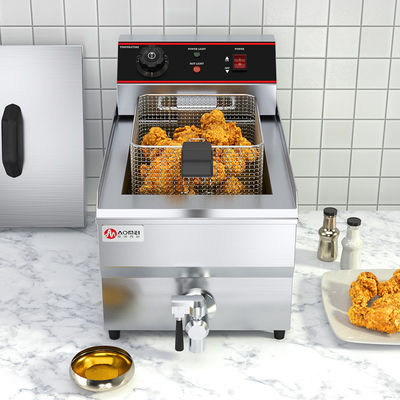 Stainless Steel Electric Potato Chips Fryer Machine with Temperature Control and Cover 13L