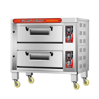 1330x840x1340mm Multifunctional 2 Deck 4 Trays Gas Bread Pizza Industrial Baking Oven