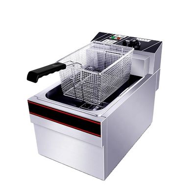 12kg Capacity Commercial Electric Deep French Fries Fryers with Single Tank