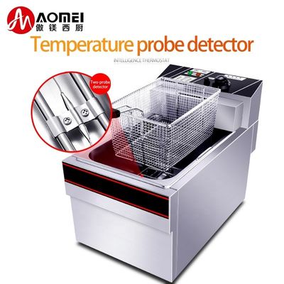 12kg Capacity Commercial Electric Deep French Fries Fryers with Single Tank