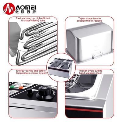 660x565x420mm Durable Stainless Steel Electric Chips Deep Frying Machine with Thicken Basket