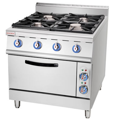 Portable Gas Range Cooker with 4 Burner Stove and Multifunctional Stainless Steel Oven