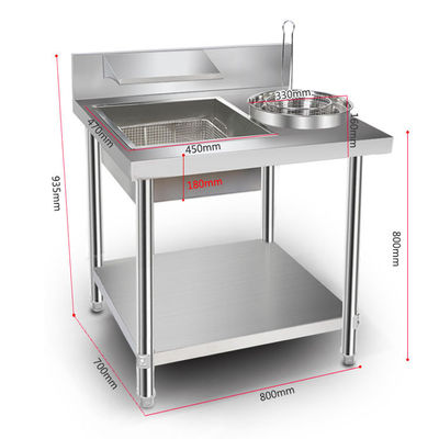 800/1000x700x800mm Commercial Kitchen Breading Table for Fast and Hassle-free Wrapping