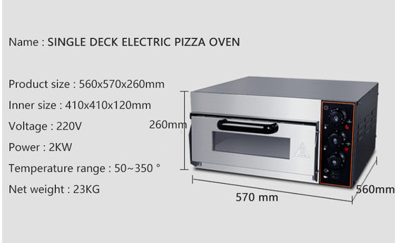 Outlet Single Deck Stainless Steel Commercial Electric Bakery Pizza Oven 2023 Design