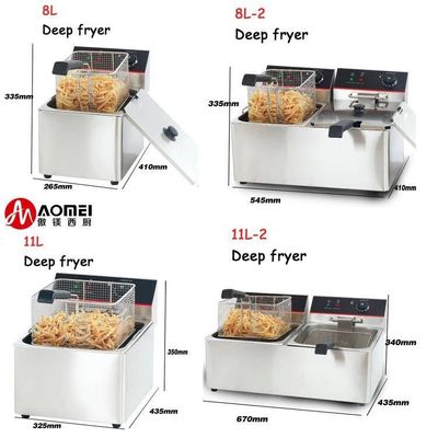 Commercial Catering 131v Electric Deep Fryer with Oil Valve and 290x520x360mm Size