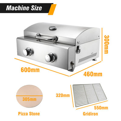 550*320mm Grill Size Double Burner Gas Pizza Oven for Bakery and Food Preparation