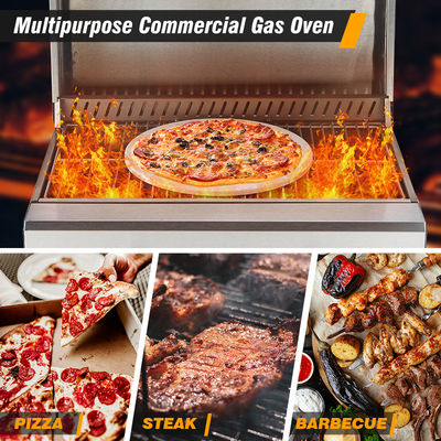 550*320mm Grill Size Double Burner Gas Pizza Oven for Bakery and Food Preparation