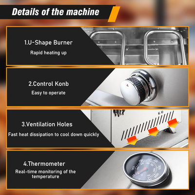 550*320mm Grill Size Double Burner Gas Pizza Oven for Bakery and Food Preparation