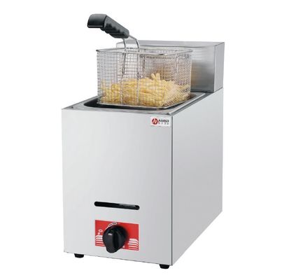6L Stainless Steel Lpg Gas Deep Fryer for Hotel Kitchen 1 Tank 1 Basket 340x630x610