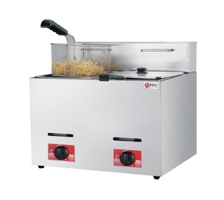 6L Stainless Steel Lpg Gas Deep Fryer for Hotel Kitchen 1 Tank 1 Basket 340x630x610