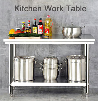 Multifunctional Stainless Steel Work Table for Knocked-down Lab in Silver Finish