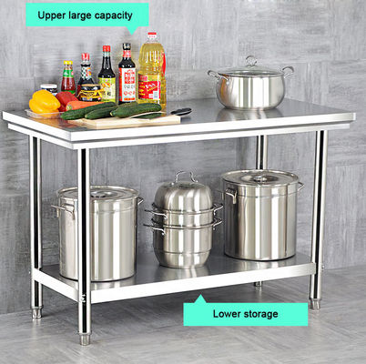 Multifunctional Stainless Steel Work Table for Knocked-down Lab in Silver Finish