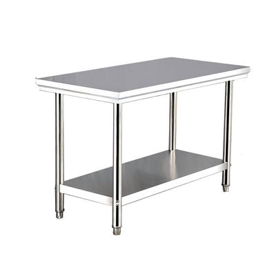 Multifunctional Stainless Steel Work Table for Knocked-down Lab in Silver Finish