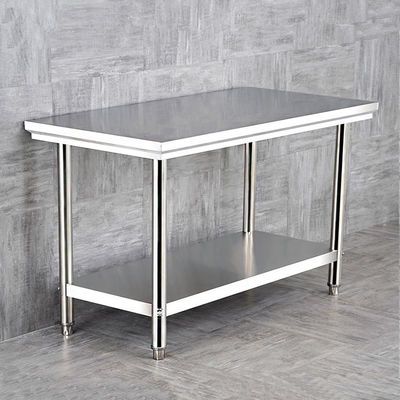 Multifunctional Stainless Steel Work Table for Knocked-down Lab in Silver Finish