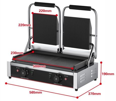 Professional Non-Stick Electric Double Sided Grill Pan Lower Grill Size 210*200 x2 mm