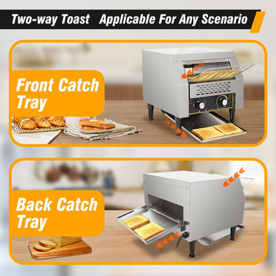 220V Electric Conveyor Toaster for Snacks Machine Bake Evenly Slice Extra Wide Slot Bread