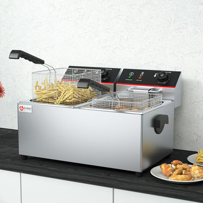 Restaurant 11L 11L Industrial Double Electric Deep Fryers with Heating Protection Function