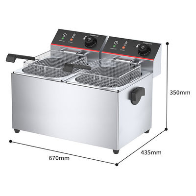 Restaurant 11L 11L Industrial Double Electric Deep Fryers with Heating Protection Function