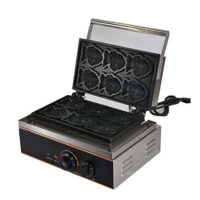 Hotel Kitchen Equipment Commercial Fish Shape Cake Waffle Cone Maker Nonstick Electric