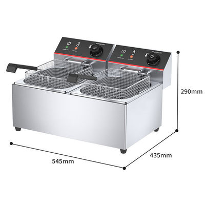 2 tank 2 basket 2 L Commercial Potato Chip Fryer Electrical Deep Fryer Deep Turkey Fryer Square