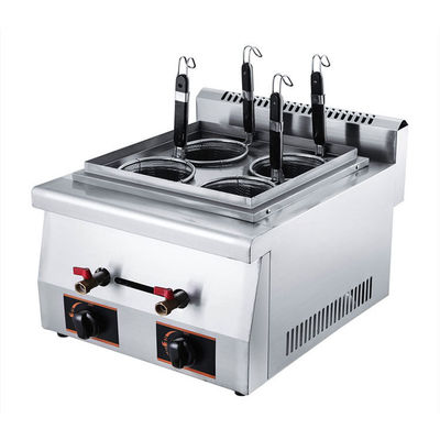 Hotel Restaurant Kitchen Gas Noodle Cooking Machine with 4 Baskets and High Capacity