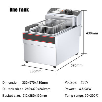 CE Approved 13.5L Capacity Fats Fryer for Commercial Fish Potato Plantain Chips Frying
