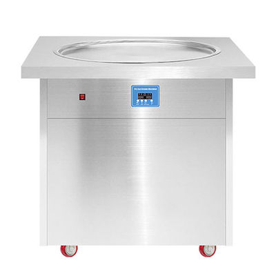 Single Square Pan Thai Instant Fry Ice Cream Roll Machine Refrigerant R404A / R410A