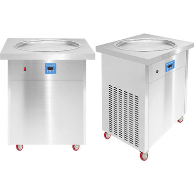 Single Square Pan Thai Instant Fry Ice Cream Roll Machine Refrigerant R404A / R410A