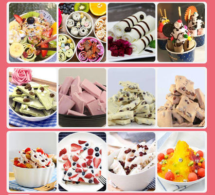 Single Square Pan Thai Instant Fry Ice Cream Roll Machine Refrigerant R404A / R410A