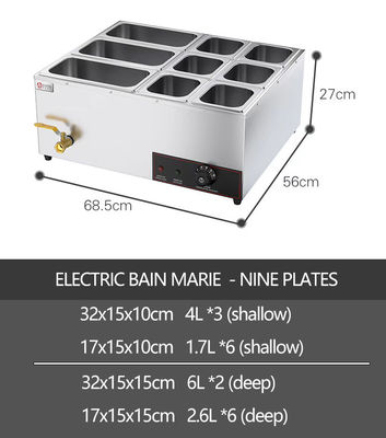 Commercial Catering Equipment Electric Counter Top Food Warmer for Hotel Restaurant
