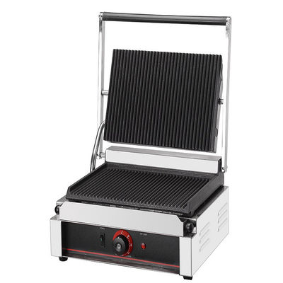 Commercial Electric Panini Grill 1800W Power for Sandwich Contact in Restaurant Kitchen