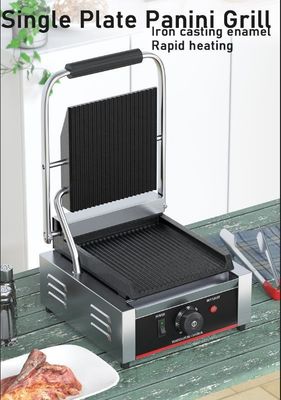 Commercial Electric Panini Grill 1800W Power for Sandwich Contact in Restaurant Kitchen