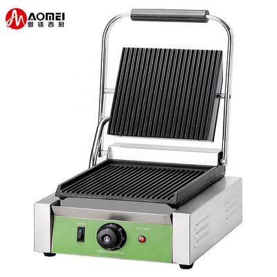 Commercial Electric Panini Grill 1800W Power for Sandwich Contact in Restaurant Kitchen