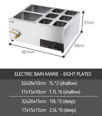 Commercial Stainless Steel Soup Bain Marie Food Warmer for Hotel Restaurant Buffet