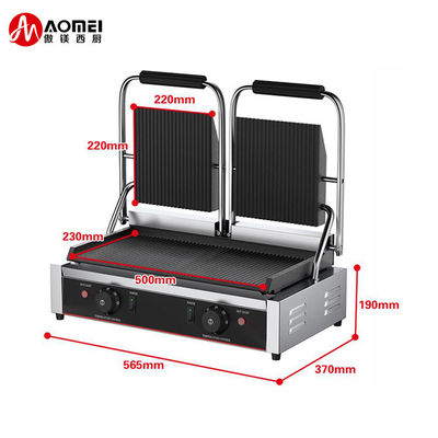 Outdoor and Home Kitchen Black Silver Electric Contact Panini Grill for Food Machine
