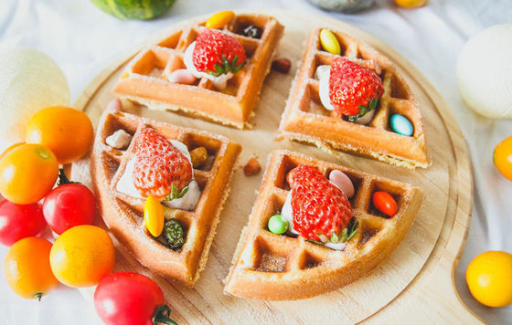 Adjustable Thermostat Dual Plate Belgian Waffle Machine for Baking Waffle Cake Bread