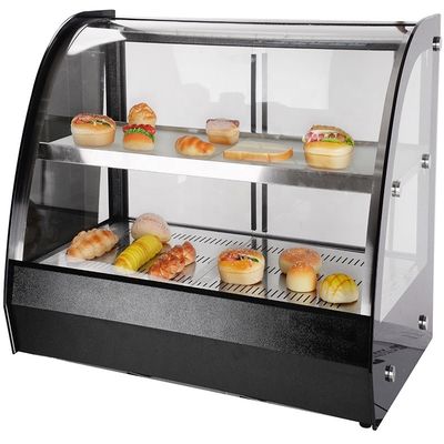 47kg Gross Weight Commercial Curved Glass Food Warmer Display