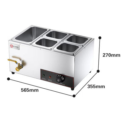 Commercial Electric Buffet Hot Soup Food Warmer Silver Capacity Optional Stainless Steel