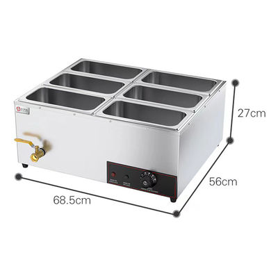 Commercial Electric Buffet Hot Soup Food Warmer Silver Capacity Optional Stainless Steel