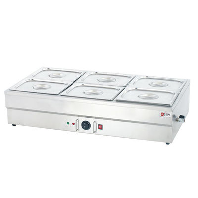 Commercial Catering Equipment Stainless Steel 6 Pan Electric Buffet Soup Food Warmer
