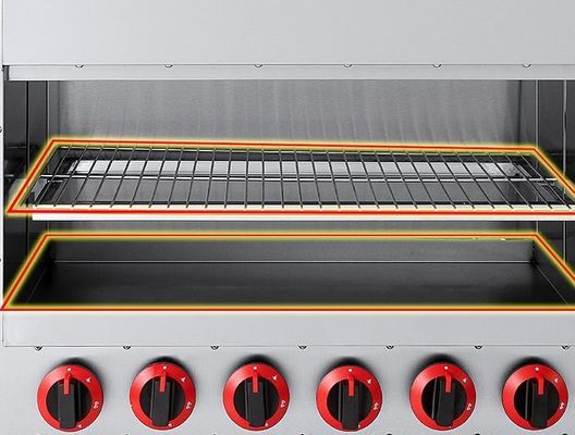 6 Burner Gas Infrared Salamander Grill Oven Lift for Food Service Industry